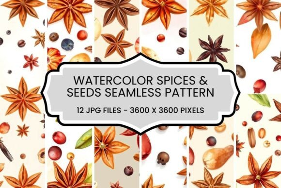 Elevate Designs with Watercolor Spice Patterns