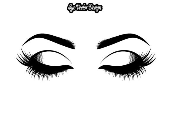 Elevating Beauty Branding with High-Quality Natural Closed Lash Vector Illustrations