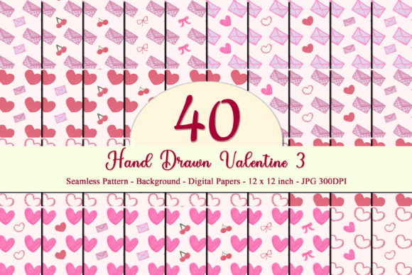 Elevating Brand Identity with Hand Drawn Valentine Seamless Pattern 3