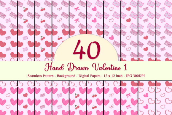 Elevating Brand Identity with Hand Drawn Valentine Seamless Pattern 1