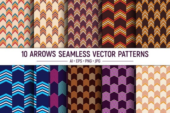 Evaluating the 10 Arrows Seamless Vector Color Patterns Collection for Design Projects