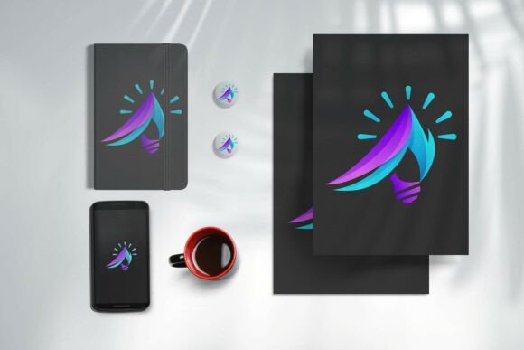 Gradient Abstract Lightbulb Concept Logo for Modern Brands
