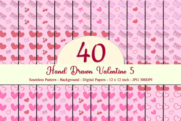 Hand Drawn Valentine Seamless Pattern 5