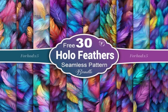 Holographic Feathers Seamless Pattern Guide