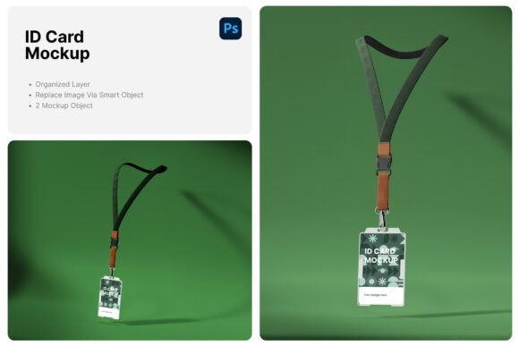 ID Card Green Mockup for Elegant Branding