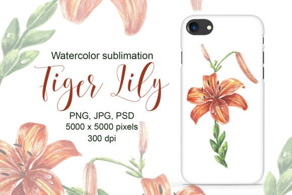 Lily Flower Watercolor Sublimation Print Guide