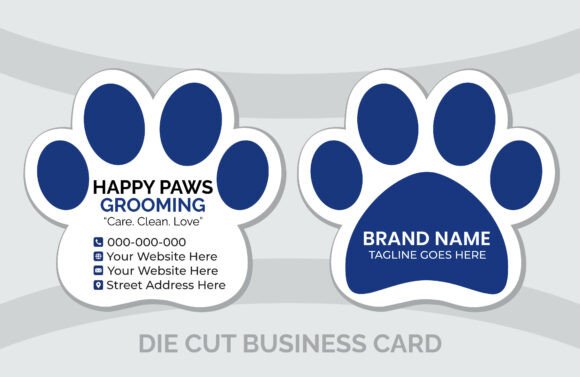 Pet Paw Shaped Business Card Template Guide