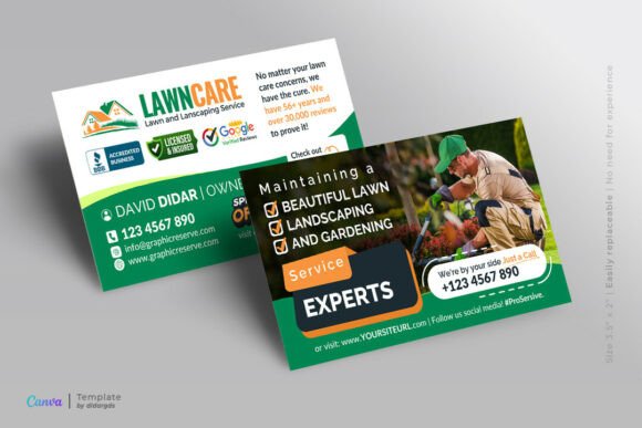 Strategic Brand Positioning with a Professional LawnCare and Landscaping Business Card
