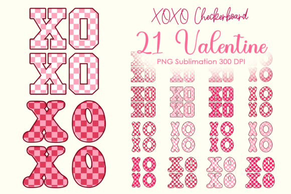 Streamlining Valentine's Day Projects with XOXO Checkerboard PNG Clip Art