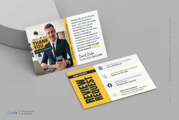 Transforming Happy Clients into Future Business with a Real Estate Review Request Referral Card