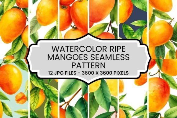 Unlocking Summer Vibes with a Watercolor Ripe Mangoes Seamless Pattern